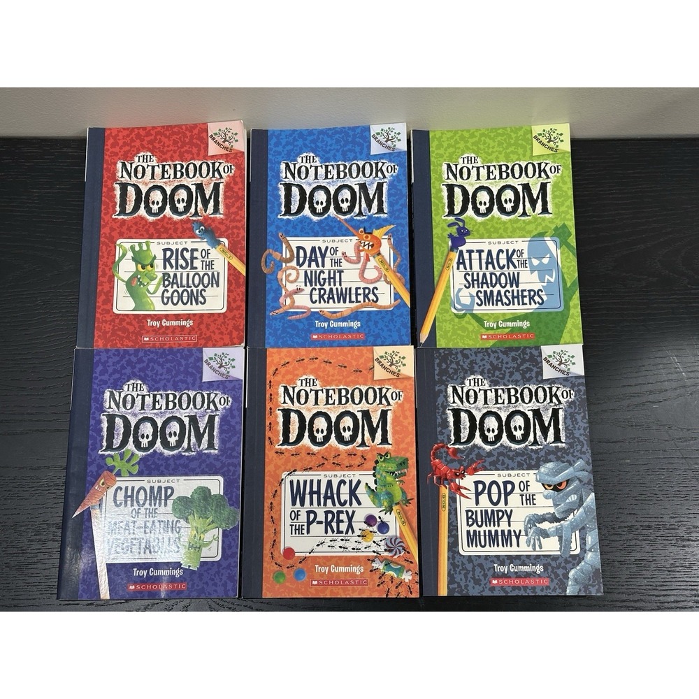 Scholastic The Notebook of Doom Books 1-6 by Troy Cummings 1st-3rd Grade Readers